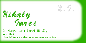 mihaly imrei business card